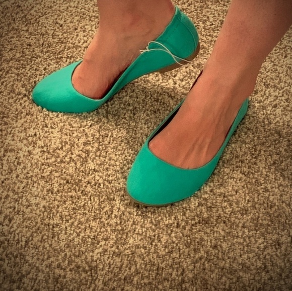 teal ballet slippers